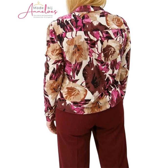 Batida blouson Shirt vhals Magenta Blossom